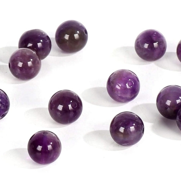 Eathtek 8mm 100PCS Natural Amethyst Gemstone Loose Beads - Picture 1 of 9